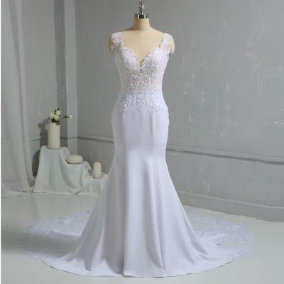 China White mermaid chiffon wedding gowns summer wedding wear customized wedding dresses for sale