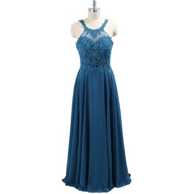 China Halter teal lace and chiffon bridesmaid dresses sexy party dresses roupas for sale