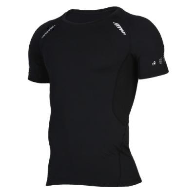 China Breathable Athletic Wear Men Sports Fitness Bodybuilding Gym T-shirt Compression Shirts for sale