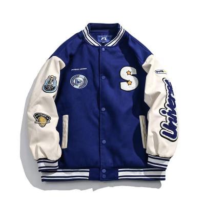 China Low MOQ Breathable Letterman Jacket Embroidered And Patch Design Unisex Varsity Jacket Bomber Jacket for sale