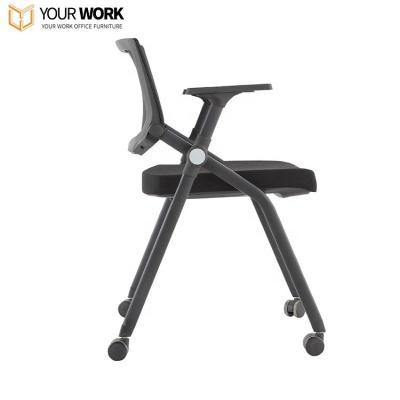 China Foldable Office Conference Chair Library Student School Training Office Chair with Writing Board Wheels for sale