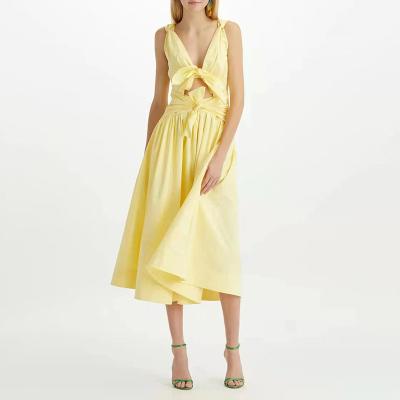 China 2022 Breathable Ready To Ship Women Summer Long Sleeveless Flare Dress Holiday Beach Sunbathing Oversized for sale