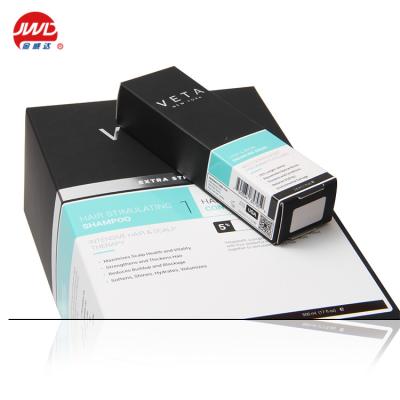 China Custom Logo Paper White Black Cardboard Boxes Eco Friendly Recyclable For Hair Stimulating Shampoo for sale