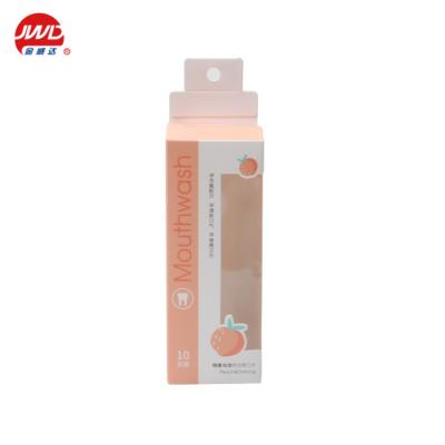 China Recyclable Custom Kraft Pink Paper Packing Box With Plastic Window For Mouthwash for sale