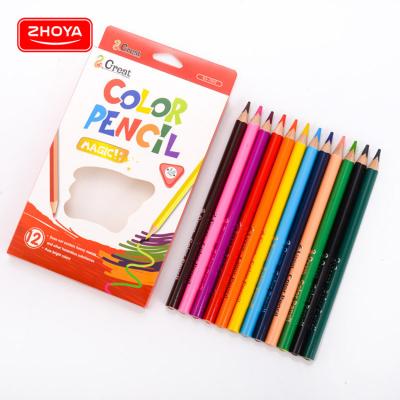 China Children Fashion Stationery School Office New Products 12 Colors Wooden Colored Pencil Rainbow Promotional Eco-Friendly Color Pencil for sale