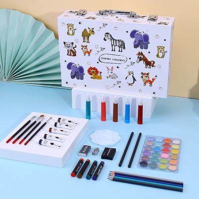 China DIY Painting New Arrival Kids Gift Stationery Art Painting Sets, Art Supplier 94 Pieces Wooden Drawing Art Set For Kids for sale