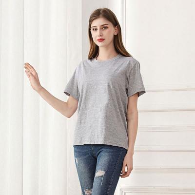 China QUICK DRY Premium Women Ladies Female t shirt Plain Soft 95% cotton 5% spandex t-shirt women Round Neck tshirts Blank t-shirt For Woman for sale