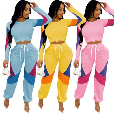 China Anti-wrinkle Autumn Print Casual Women's Fashion Streetwear Pants Sets Long Sleeve Sweat Suit Set Women Joggers Pants Trousers Two Piece Set for sale