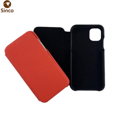 China Real Leather Shockproof Detachable Magnet Flip Mobile Phone Cover Case Wallet With Card Slots For iPhone 11 12 13 for sale