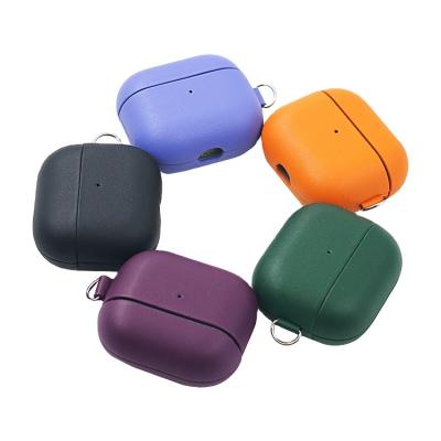 China 2022 New Design Fashion Light Weight Premium High Quality Genuine Leather Radio Cover Device Shockproof Case For Airpods pro for sale