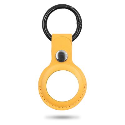 China 2021 Most Anti-fall Products Cover Device GPS Tracker PU Leather Airtag Key Ring Holder for sale