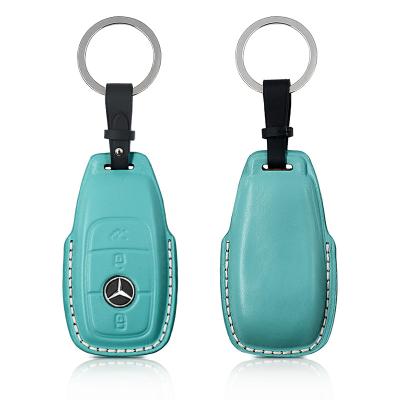 China Business/Car Key Protector Key Case Luxury Vegetable Tanned Genuine Leather FOB Cover For Benz for sale