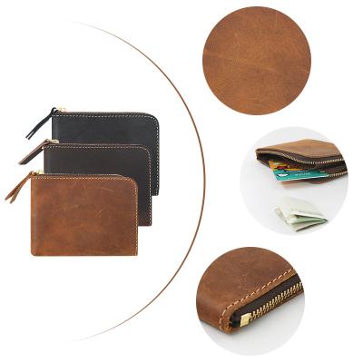 China RFID RFID blocking slim leather zipper around wallets for men invent pocket card holder wallet with zipper pull for sale