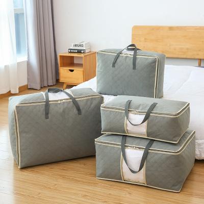 China Wholesale Good Price Fabric Reusable Quilt Storage Eco-friendly Folding Move-home PP Nonwoven Quilt Carrying Bag for sale