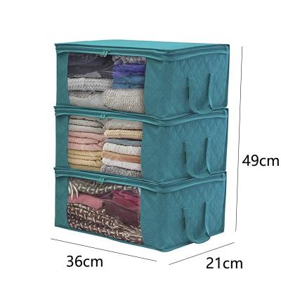 China Sustainable Nonwoven Folding Clothing Storage Box Stitch Storage Bag Clothing Organizer for sale