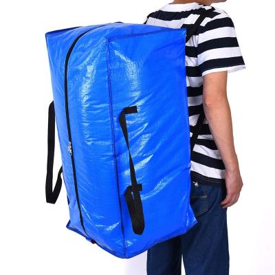 China Factory Cheap Durable Heavy Duty Extra Large Reusable Clothes Storage Bags For Moving With Zippers Reinforced Handles for sale