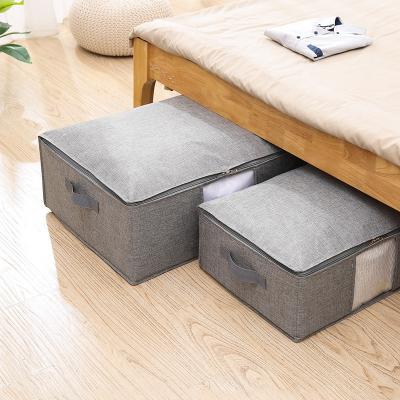 China Modern Zipper Thick Foldable Breathable Clothes Cover Storage Under Bed Organizer Holder Storage Bags Polyester Customized Packaging CY for sale