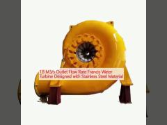 1.8 M3/s Outlet Flow Rate Francis Water Turbine Designed with Stainless Steel Material