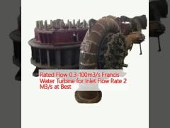 Rated Flow 0.3-100m3/s Francis Water Turbine for Inlet Flow Rate 2 M3/s at Best