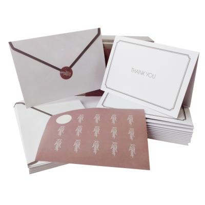 China China 50 100 150 set with licking envelope and glue sticker custom design birthday baby shower business thank you card for sale