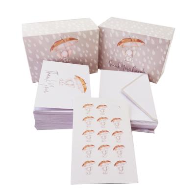 China China Amazon With Licking Glue Envelope And Sticker Customized Logo Printing Baby Shower Thank You Card for sale