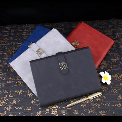 China Custom High Quality Cheap Magnetic Printing Colorful Leather Business Loose-leaf Planner Agenda PU Leather Notebook for sale