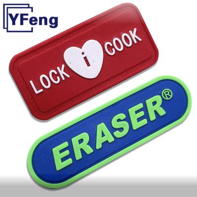 China 3D Personalized Custom Logo Iron On Garment Durable Rubber 3D PVC Silicone Label Patch Tag for sale