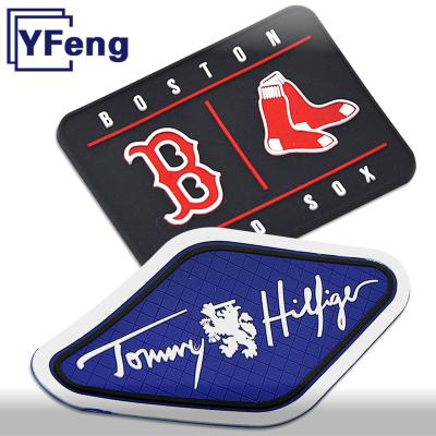 China Design viable logo factory sale sewing iron on garment bag 3D eco-friend PVC silicone label patch rubber label for sale