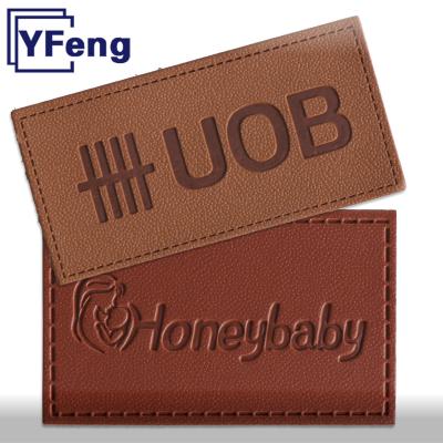 China Other New Arrive Custom LOGO Iron On Hat Deboss Laser Engrave Print Genuine Garment PU Leather Patch Label Real Label for sale