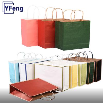 China Wholesale Recyclable Emboss Hot Stamping Deboss Print Clean Logo Recyclable Wedding Gift White Cardboard Kraft Paper Bag With Handle for sale