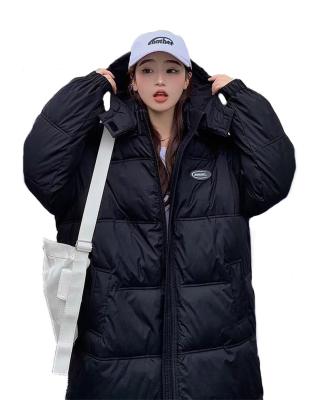 China New Anti-wrinkle Winter Loose Women's Solid Long Down Coat Hat Removable Women's Jacket Plus Size Women Wear for sale