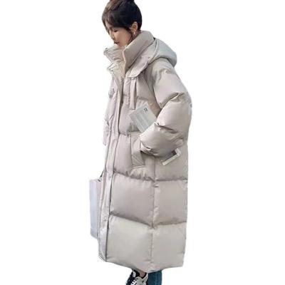 China Anti-wrinkle Winter New Korean Loose Long Knee Length Cotton Jacket Women's Jacket Plus Size Women's Jacket for sale