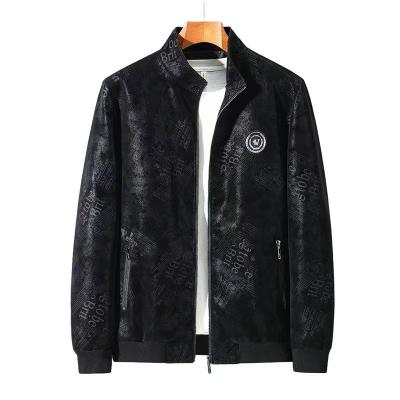 China Anti-wrinkle European Printed Men's Jacket Slim Comfortable Plush Jacket Plus Size Men's Jacket for sale