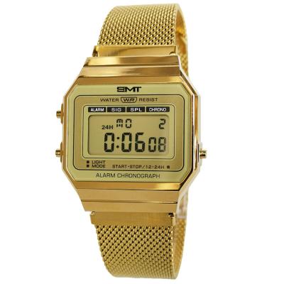 China New Alarm Gold Color Digital Watch Waterproof Men's Smart Digital Watch for sale