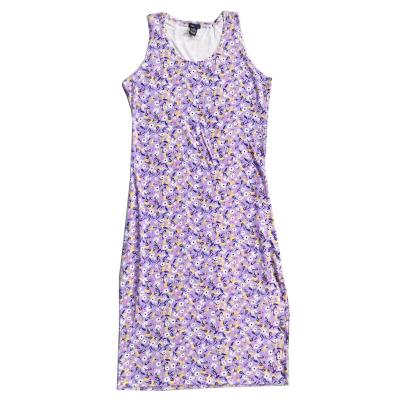 China Wholesale Polyester Blended Ladies Summer Sleeveless Running Lot Surplus Overflow Dress for sale