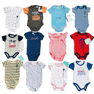 China Wholesale Cotton Blended Baby Boy Cute Short Infant Girls Newborn Short Sleeve Cotton Rompers Running Rompers for sale