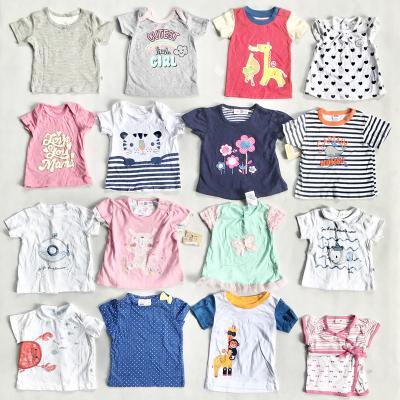 China Wholesale Newborn Baby Boy Girls Mixed Breathable Short Sleeve O-Neck Cotton Cute Baby Clothes Lots Running T-shirts for sale