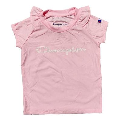 China Spandex/Polyester Mixed Wholesale Branded Short Sleeve Around Neck Summer Kids Girls Lots Running T-shirts for sale