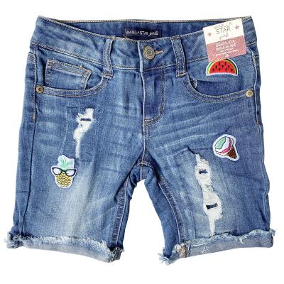 China Wholesale Branded Polyester / Cotton Girls Kids Clothing Lot Jeans Running Shorts for sale