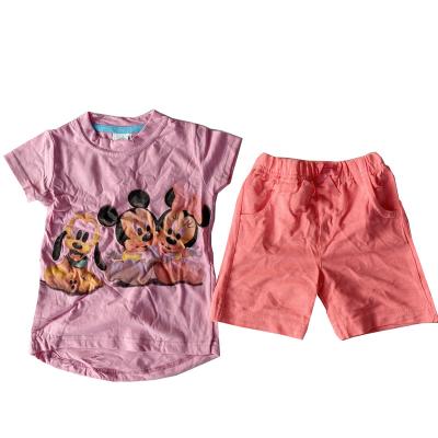 China Branded 100% Cotton Blended Wholesale Boys Girls Short Sleeve Summer Kids Running Lot Clothes Sets for sale