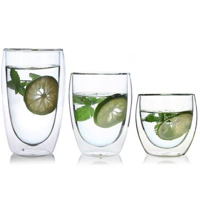 China Sustainable New Design 80ml/250ml/350ml/450ml Modern Double Wall Glass for sale