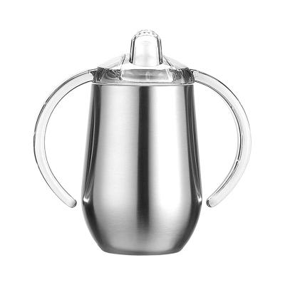 China 2021 New Arrivals 10oz 300ml Stainless Steel Sippy Cup Mugs Toddler Kids Viable Baby Kids With Pacifier Lid for sale