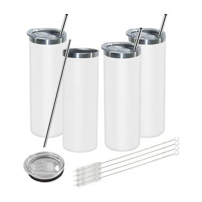 China Sustainable Wholesale Classic Tumbler Stainless Steel Double-Insulated Skinny Water Tumbler Cup With Lid /Straw And Cleaning Brus for sale