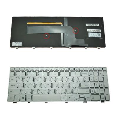 China Wireless Russian Keyboard for DELL for Inspiron 15-7000 Series 7537 RU Keyboard Backlit with SILVER FRAME for sale