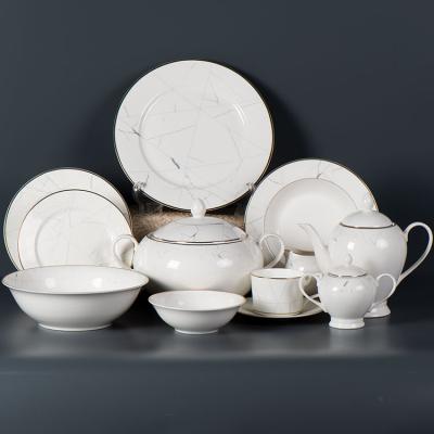 China Shanghai Factory Sustainable Porcelain Dinner Set Ceramic Dinnerware Crokery Dinnerware Sets for sale