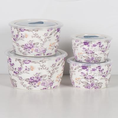 China Sustainable Wholesale Ceramic Porcelain Dinnerware 4pcs Bowl Set for sale