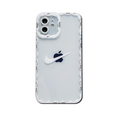 China Wholesale Fashion Brand Logo White Clear Tpu Designer Shockproof Protective Lens Phone Case For Iphone 11 12 13 pro max for sale