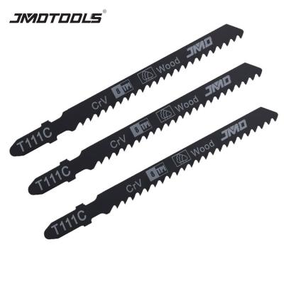 China CRV T111C 8 TPIs CRV T-leg Tooth Jig Saw Blades Cuts Fast Wood 5 Blades Per Pack for sale