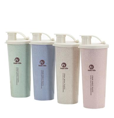 China Sustainable Biodegradable Wheat Straw Kids Water Bottle Plastic Water Cup With Custom Logo for sale