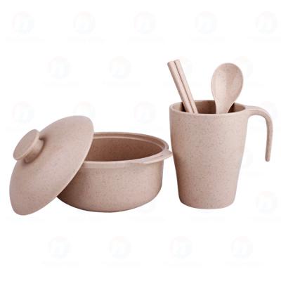 China Wholesale Children's Baby Kids Wheat Straw Dinnerware Set Dining Dinnerware Set for sale